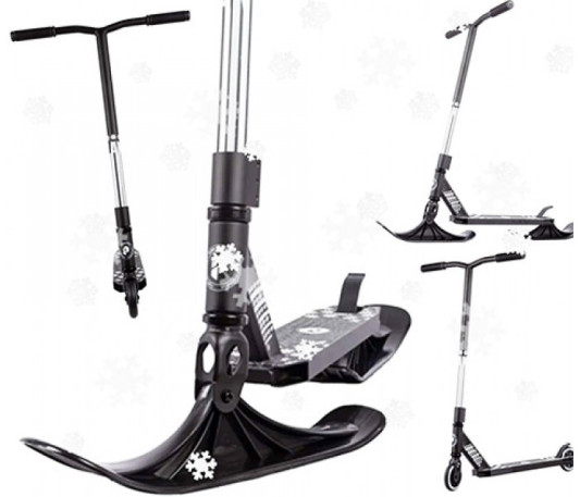 Трюковый самокат-снегокат PLANK CYCLE, черный
